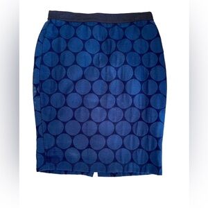 Ann Taylor navy dotted skirt.